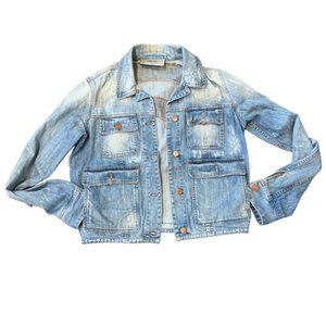 Mauro Grifoni Distressed Denim Jacket Size L *SEE MEASUREMENTS*